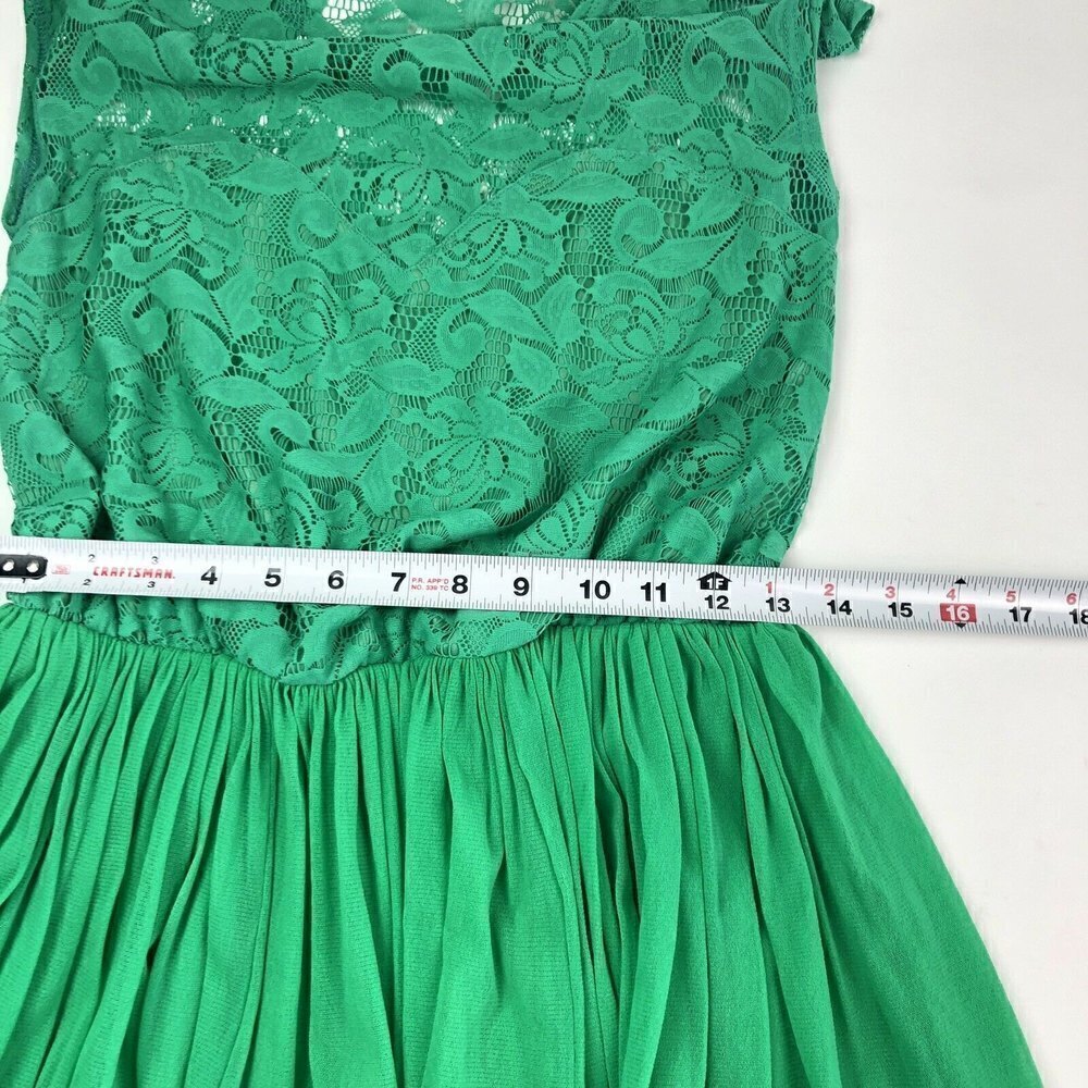 New ASOS Kelly Green Lace Mini Dress size 6 - Picture 9 of 12